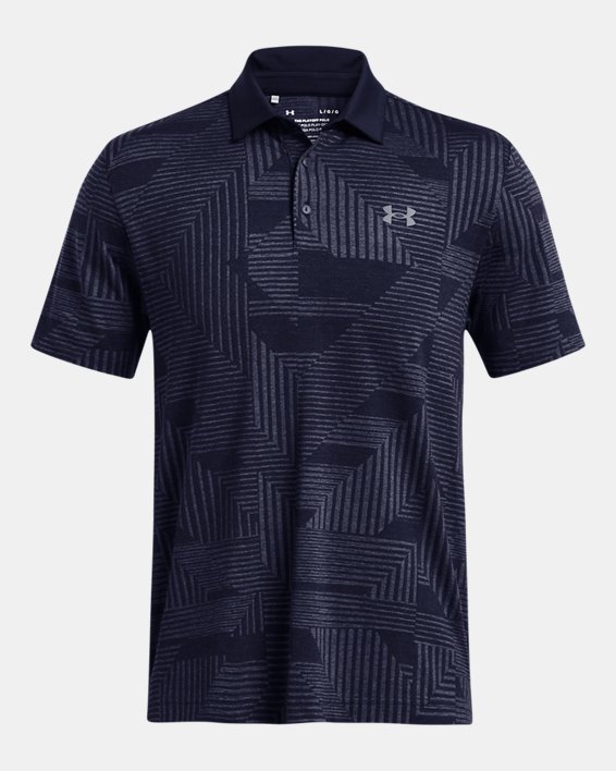 Men's UA Playoff Geo Jacquard Polo in Blue image number 2
